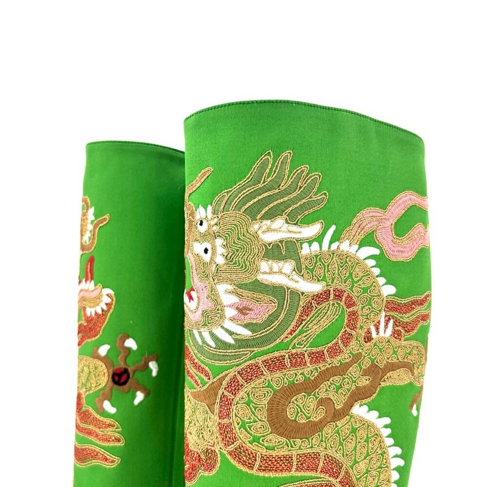 Gucci Candy Dragon Embroidered Crystal Embellished Knee High Boots 36.5 - Picture 7 of 11